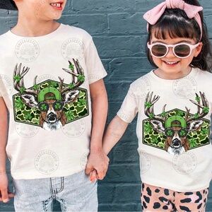 Kids White Deer Graphic T-Shirt